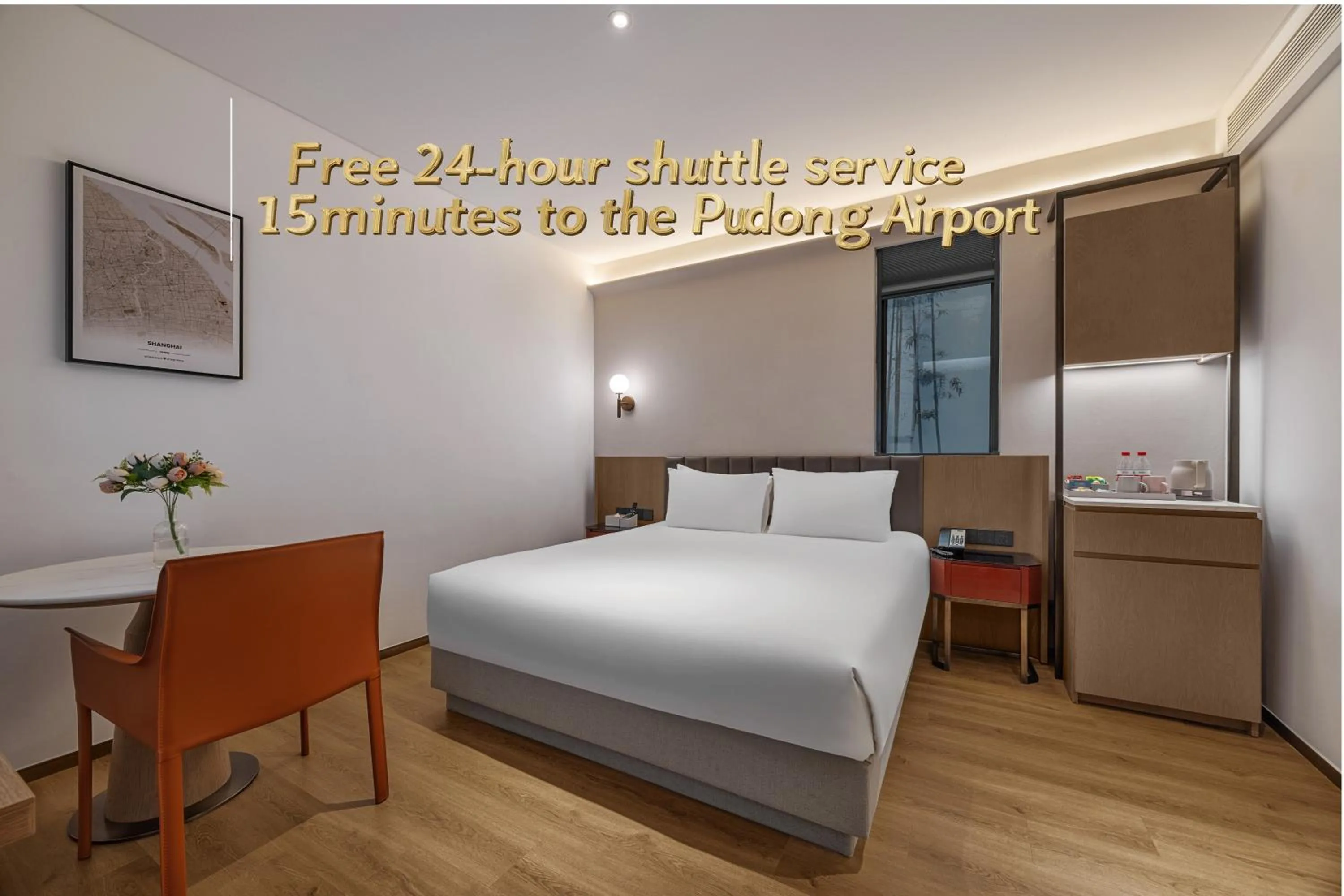 Photo of the whole room, Bed in Ramadaencore By Wyndham Shanghai Pud ong Airport -Provide free 24hour shuttle bus service for airport pick-up and drop-off at Pud ong Airport