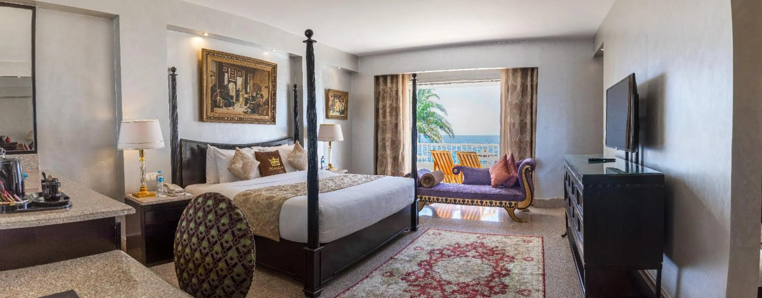 Bed in Royal Monte-Carlo Sharm Resort & SPA