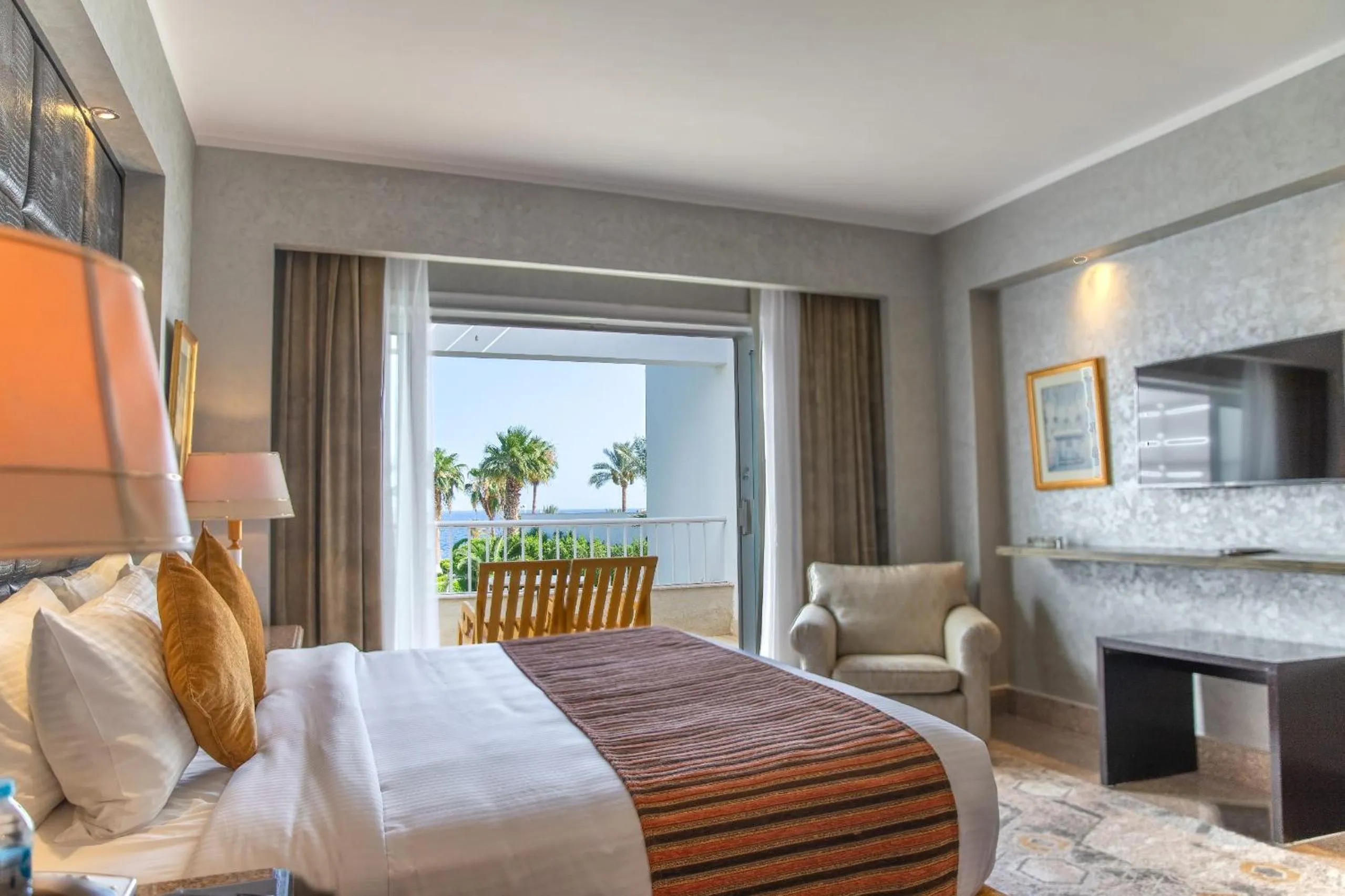 Bed in Royal Monte-Carlo Sharm Resort & SPA
