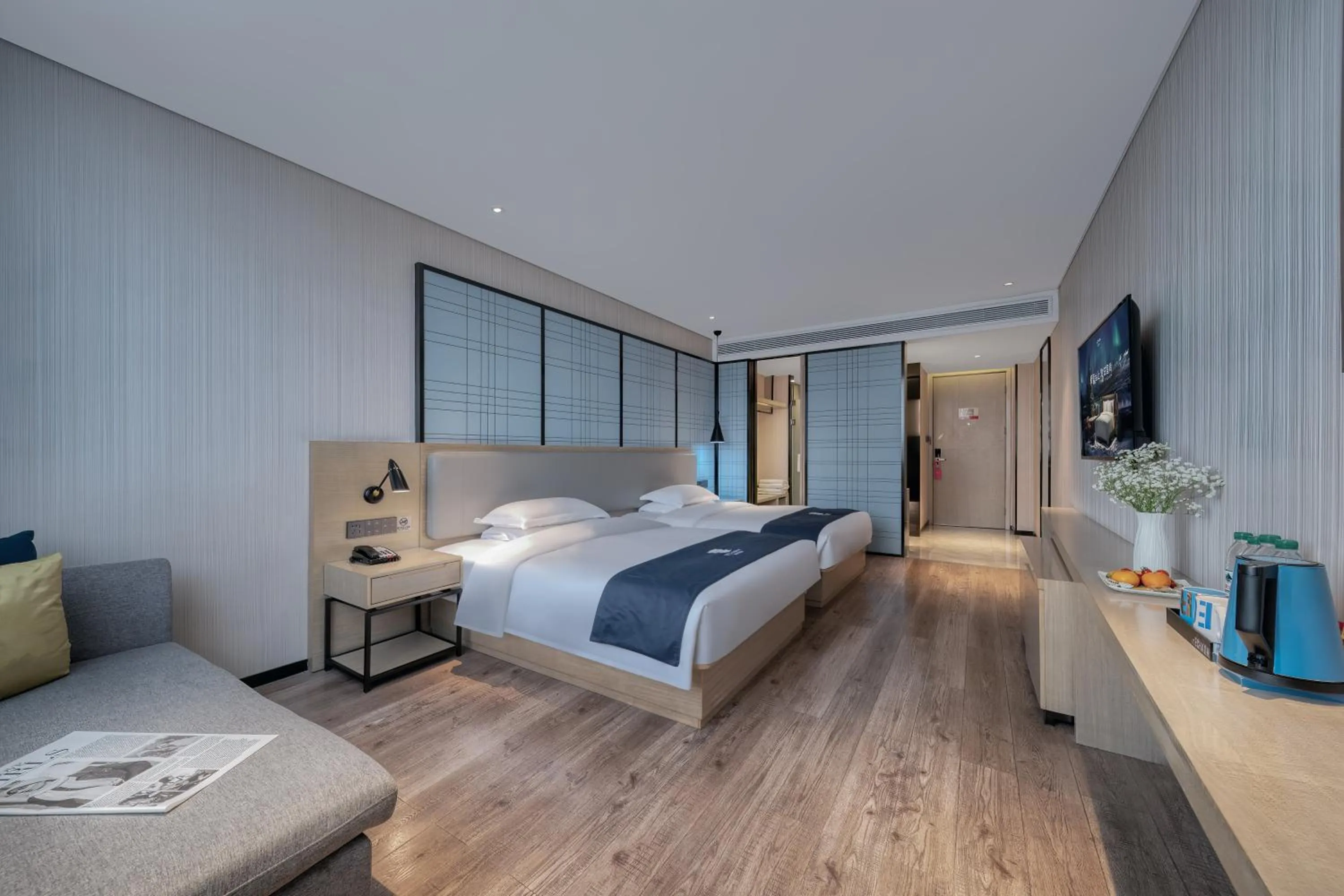 Bed in Echarm International Hotel Pazhou Convention and Exhibition Center Nanzhou Metro Station Branch - Free Shuttle Bus to Canton Fair Complex During Canton Fair Period