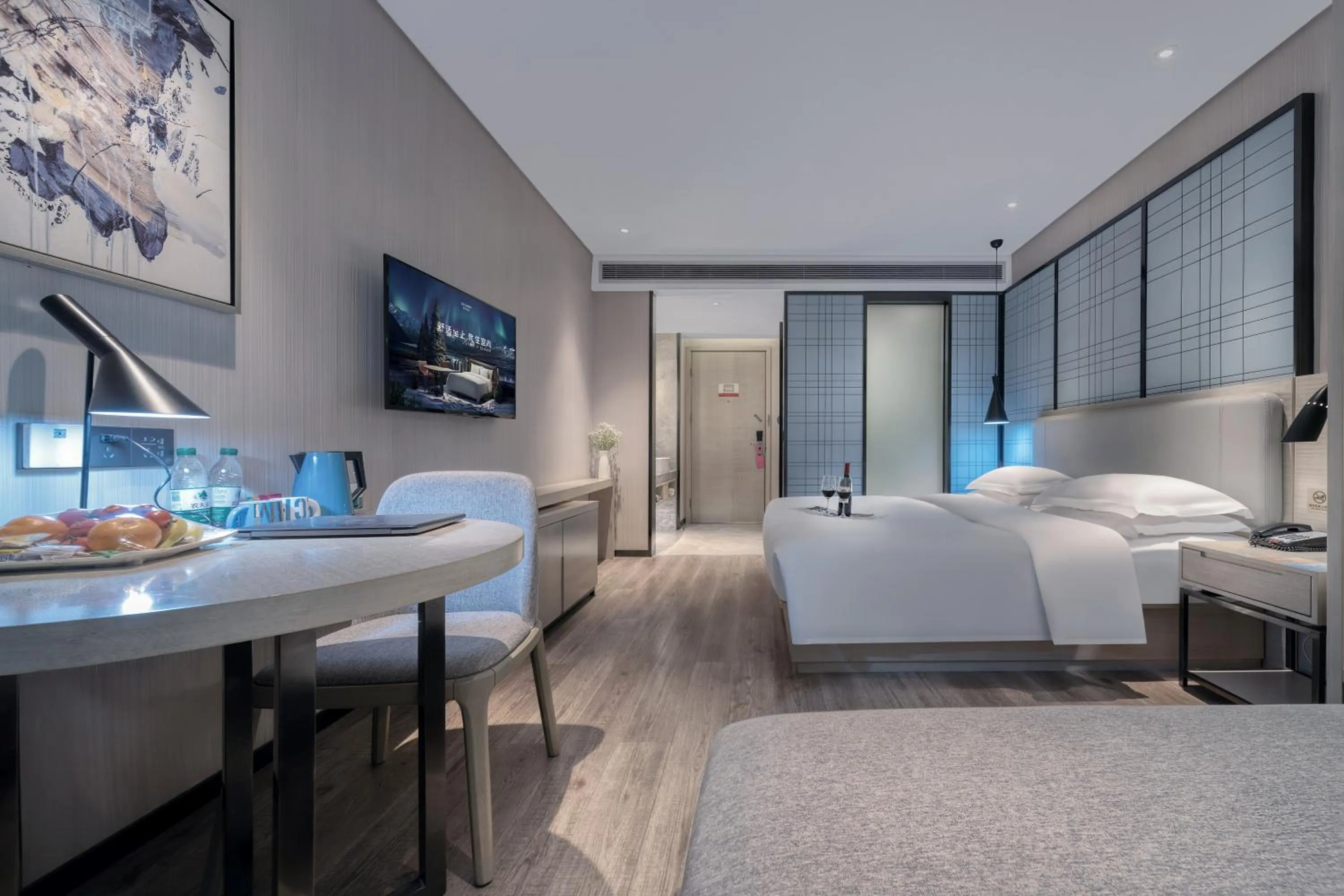 Bed in Echarm International Hotel Pazhou Convention and Exhibition Center Nanzhou Metro Station Branch - Free Shuttle Bus to Canton Fair Complex During Canton Fair Period