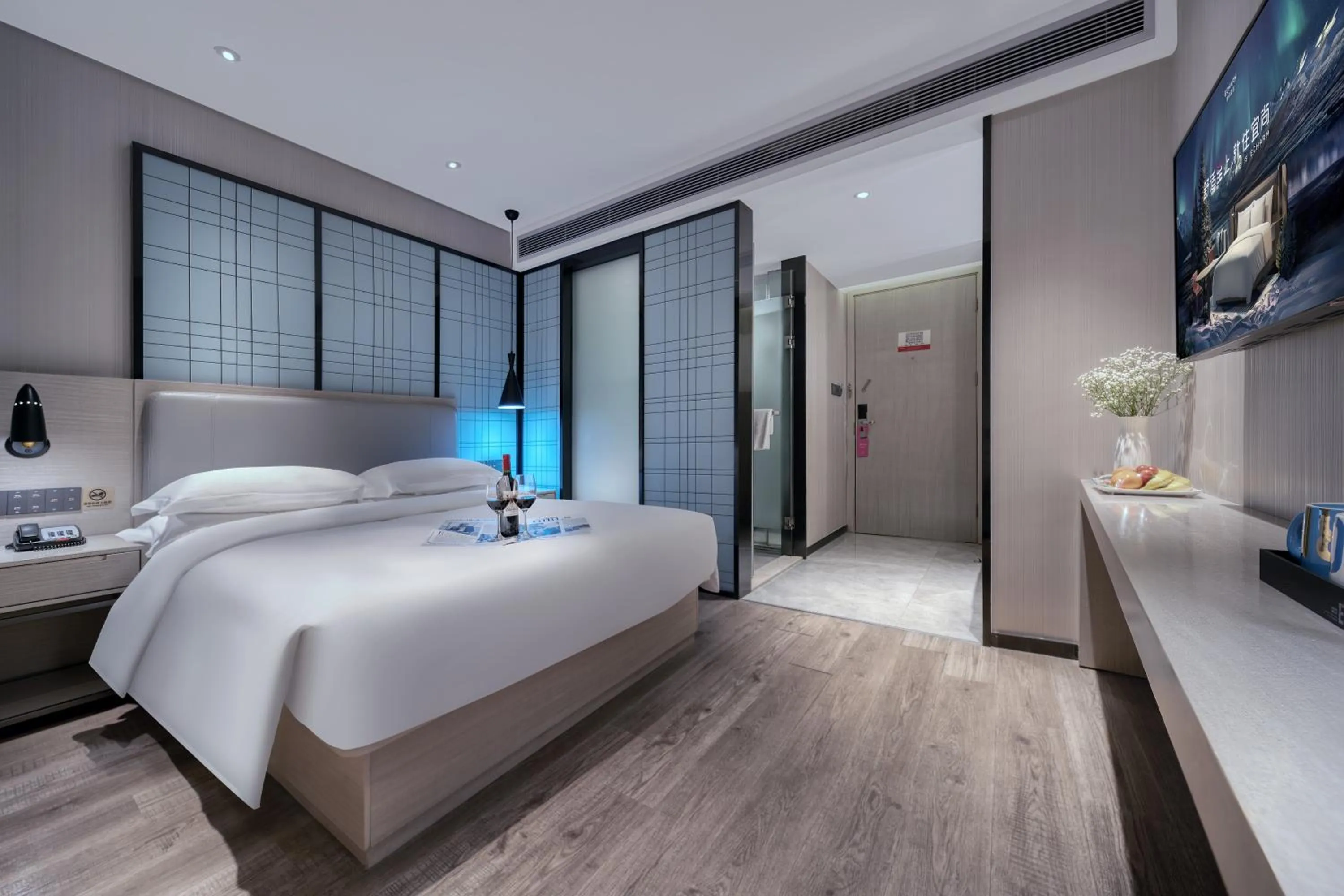 Bed in Echarm International Hotel Pazhou Convention and Exhibition Center Nanzhou Metro Station Branch - Free Shuttle Bus to Canton Fair Complex During Canton Fair Period