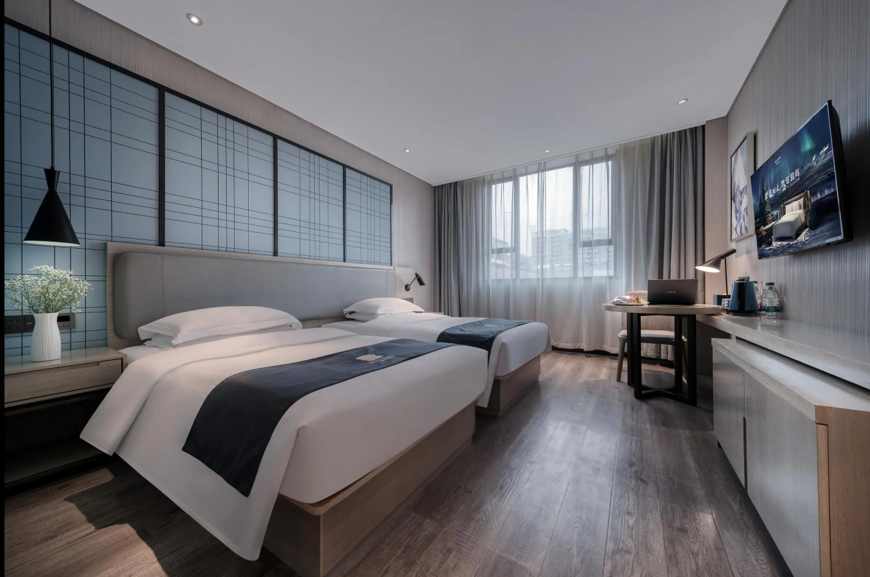 Bed in Echarm International Hotel Pazhou Convention and Exhibition Center Nanzhou Metro Station Branch - Free Shuttle Bus to Canton Fair Complex During Canton Fair Period