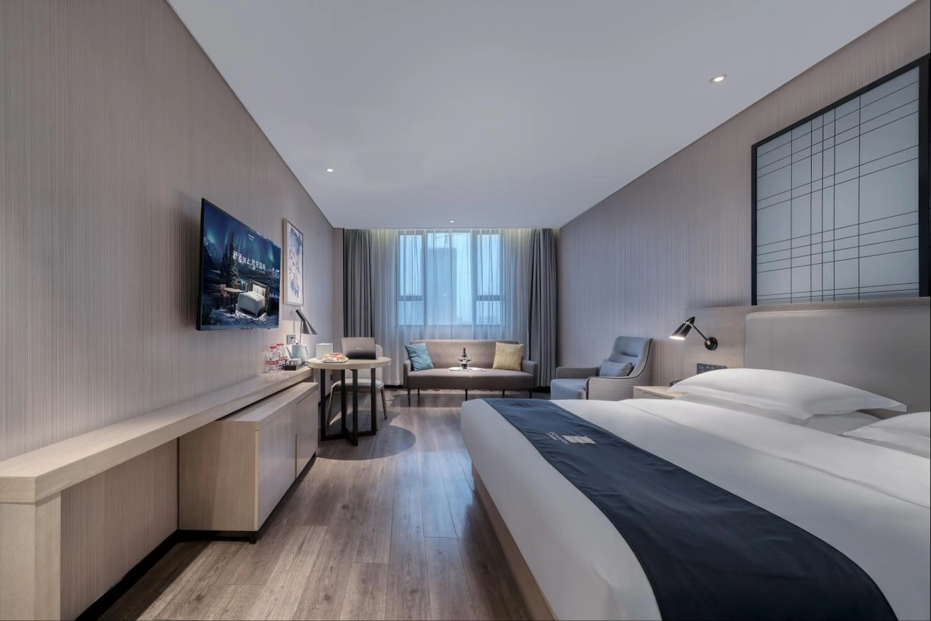 Bed in Echarm International Hotel Pazhou Convention and Exhibition Center Nanzhou Metro Station Branch - Free Shuttle Bus to Canton Fair Complex During Canton Fair Period