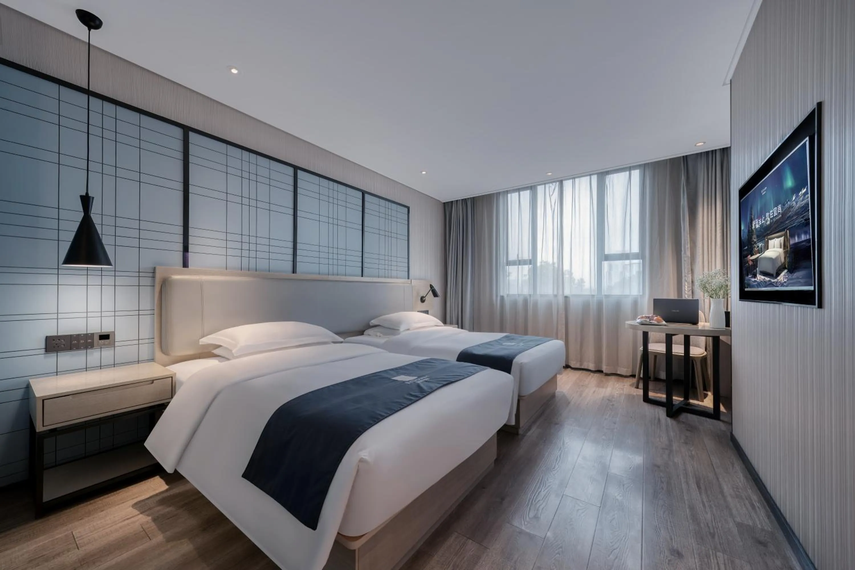 Bed in Echarm International Hotel Pazhou Convention and Exhibition Center Nanzhou Metro Station Branch - Free Shuttle Bus to Canton Fair Complex During Canton Fair Period