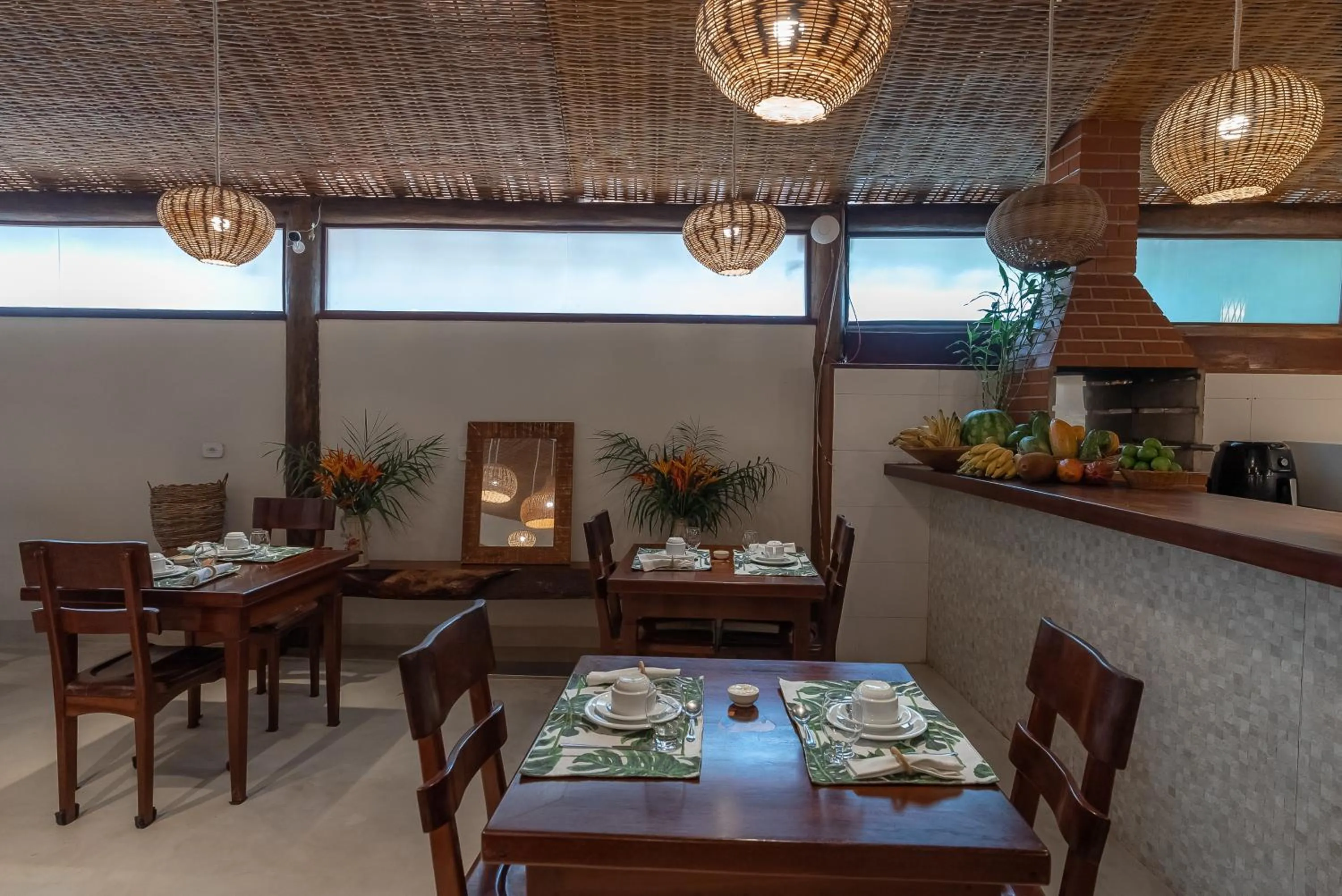 Dining area in Pousada Cajueiro Trancoso