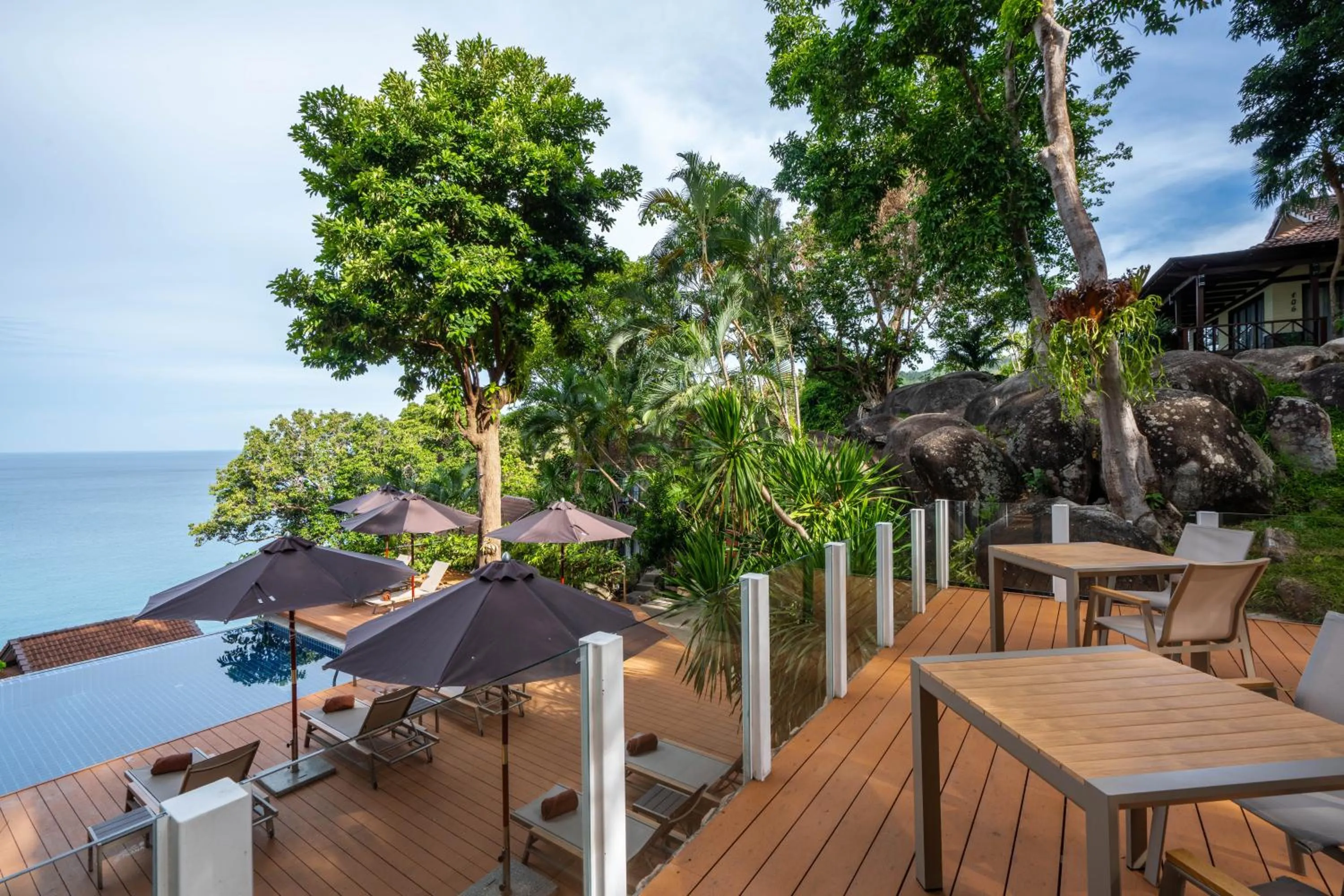 Pool view in ANONA SUNSET Boutique