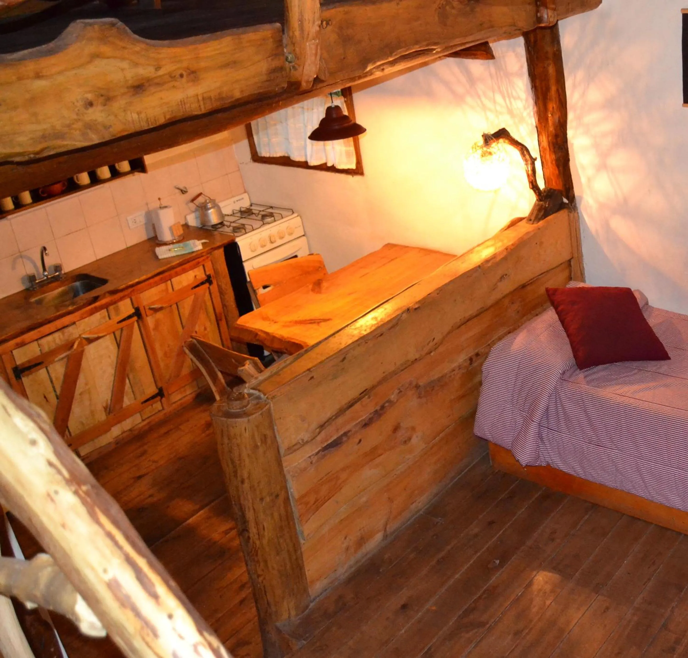 Living room, Bed in Cabañas Las Moras