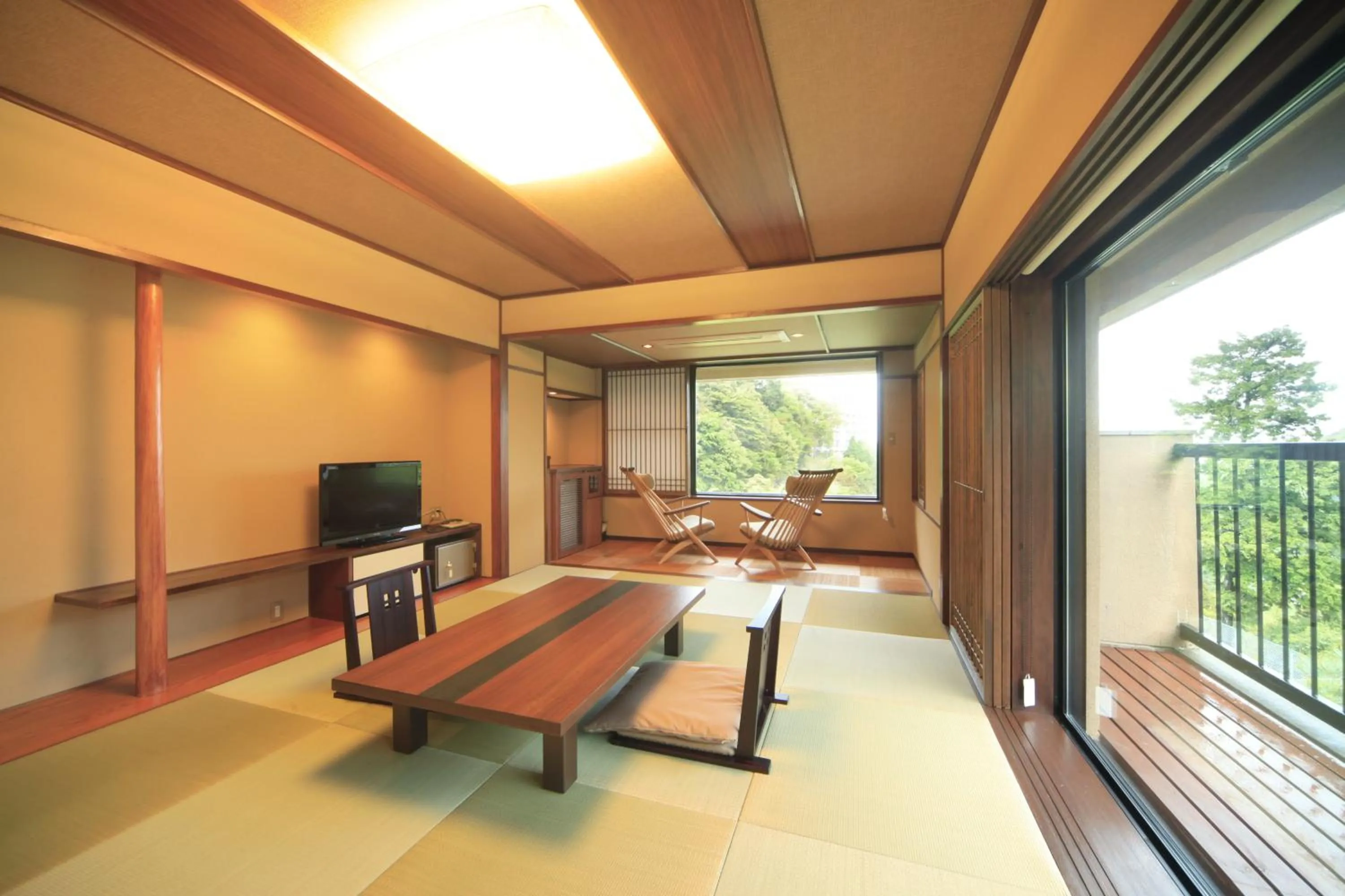 Seating area in Shikanoyu Hotel