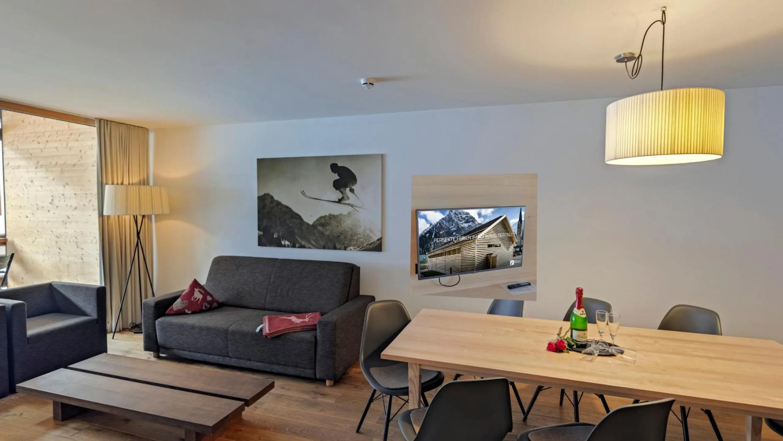 Living room in alpen select apartments Kleinwalsertal