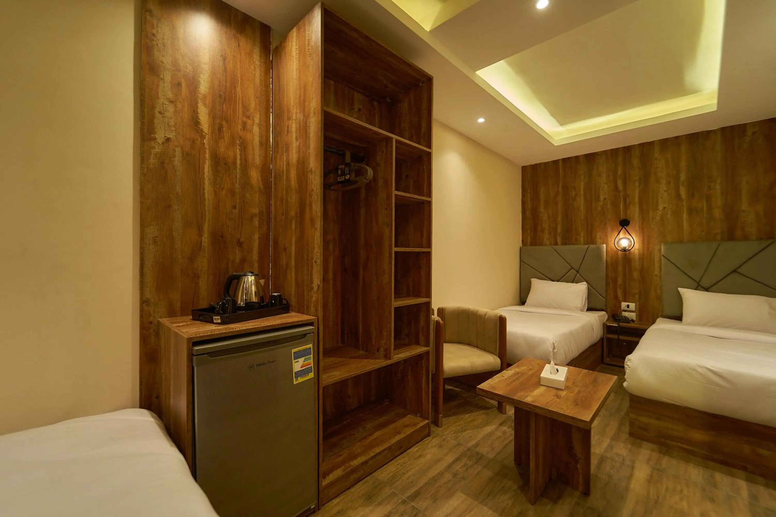 Bed in Crown Pyramids View Hotel