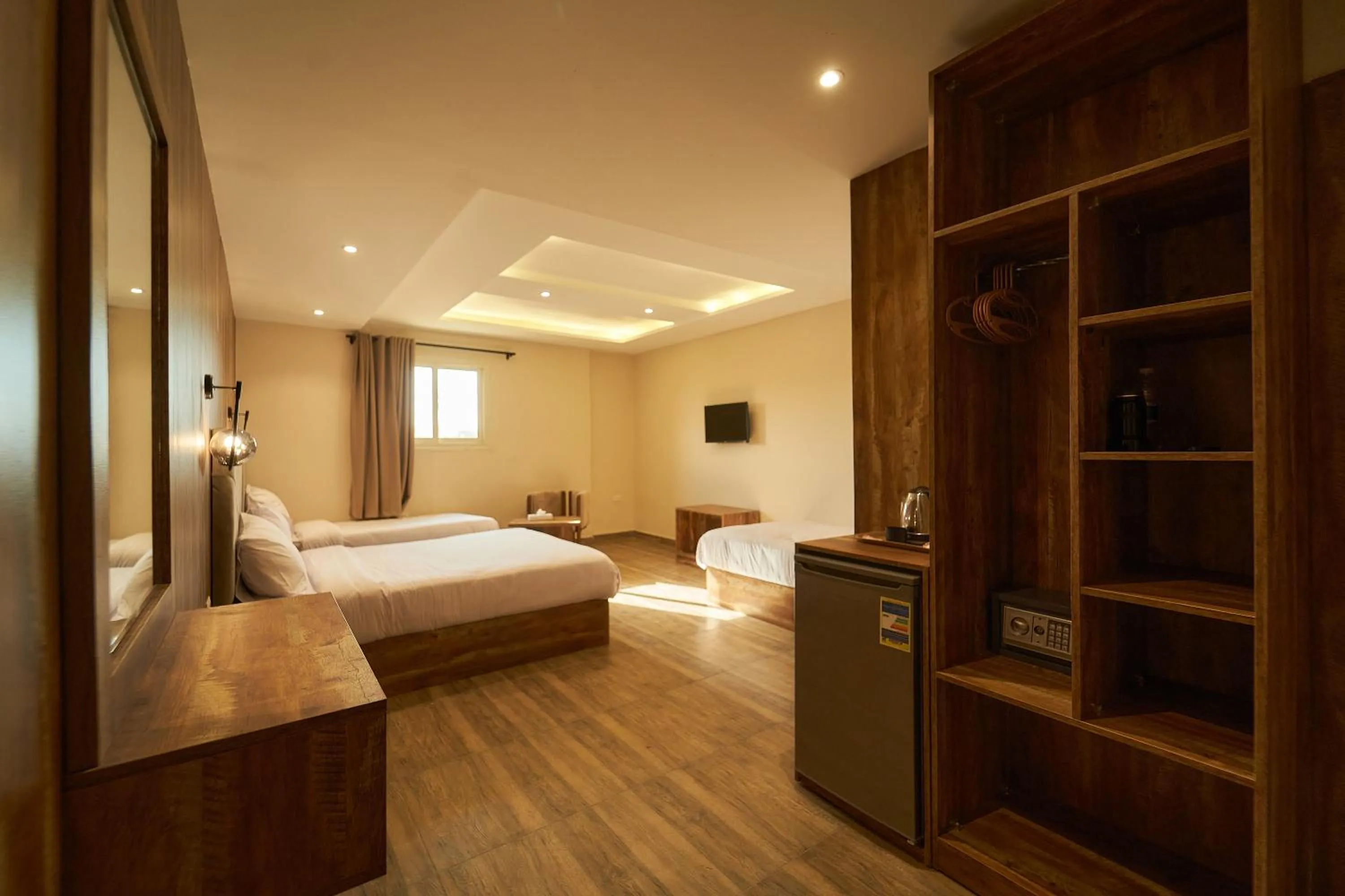 Bed in Crown Pyramids View Hotel