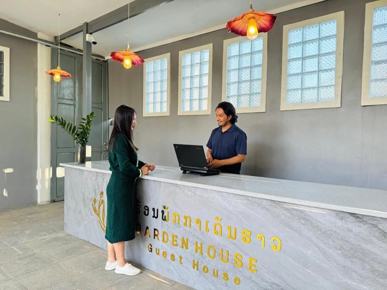 Lobby or reception in Garden House Rice Field and Mountain View