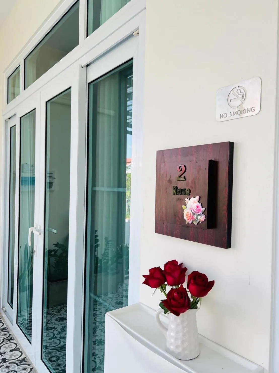 Decorative detail in Garden House Rice Field and Mountain View