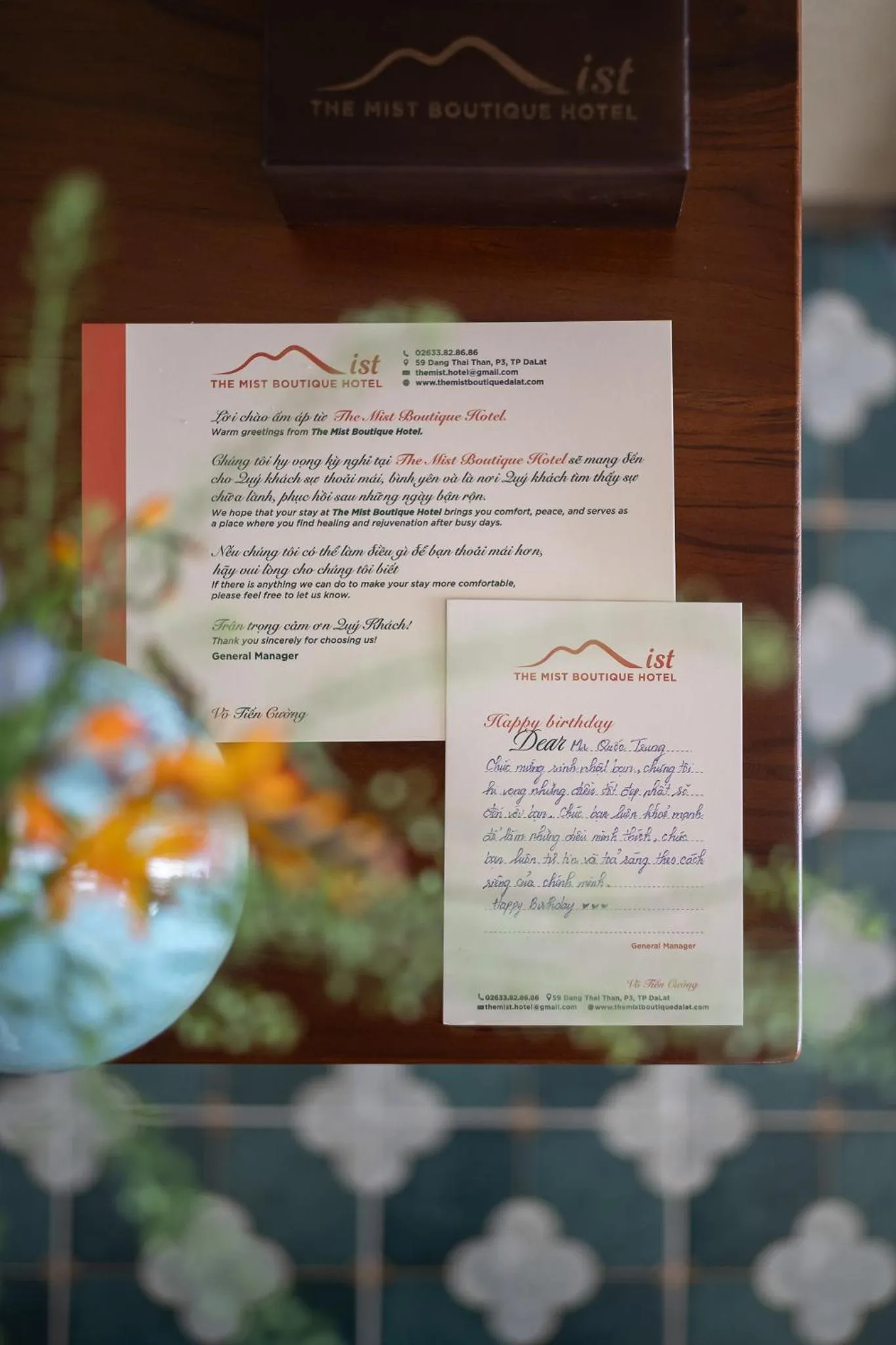 Decorative detail in The Mist Boutique DaLat Hotel