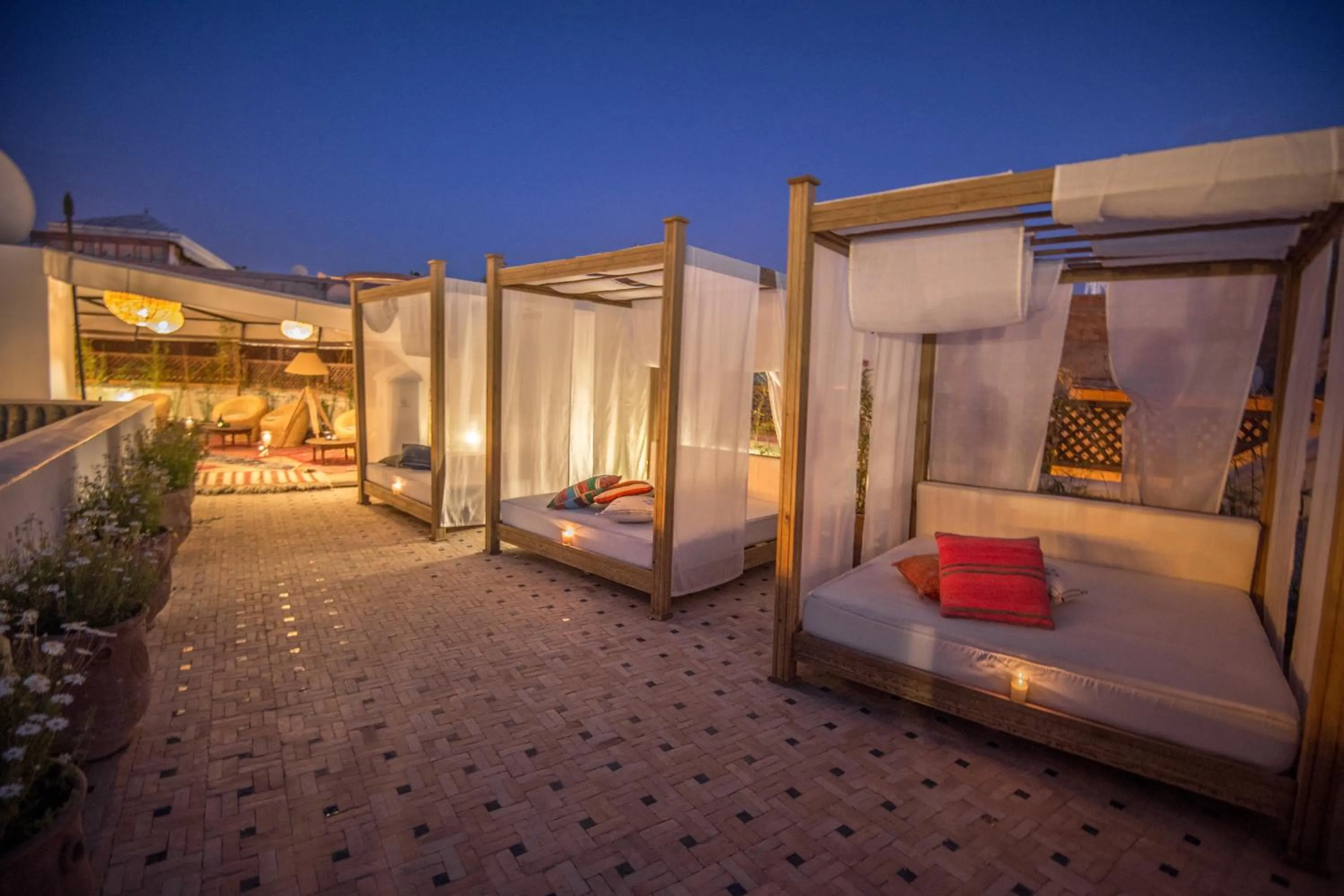 Balcony/Terrace, Bed in Hotel & Spa Riad El Walaa
