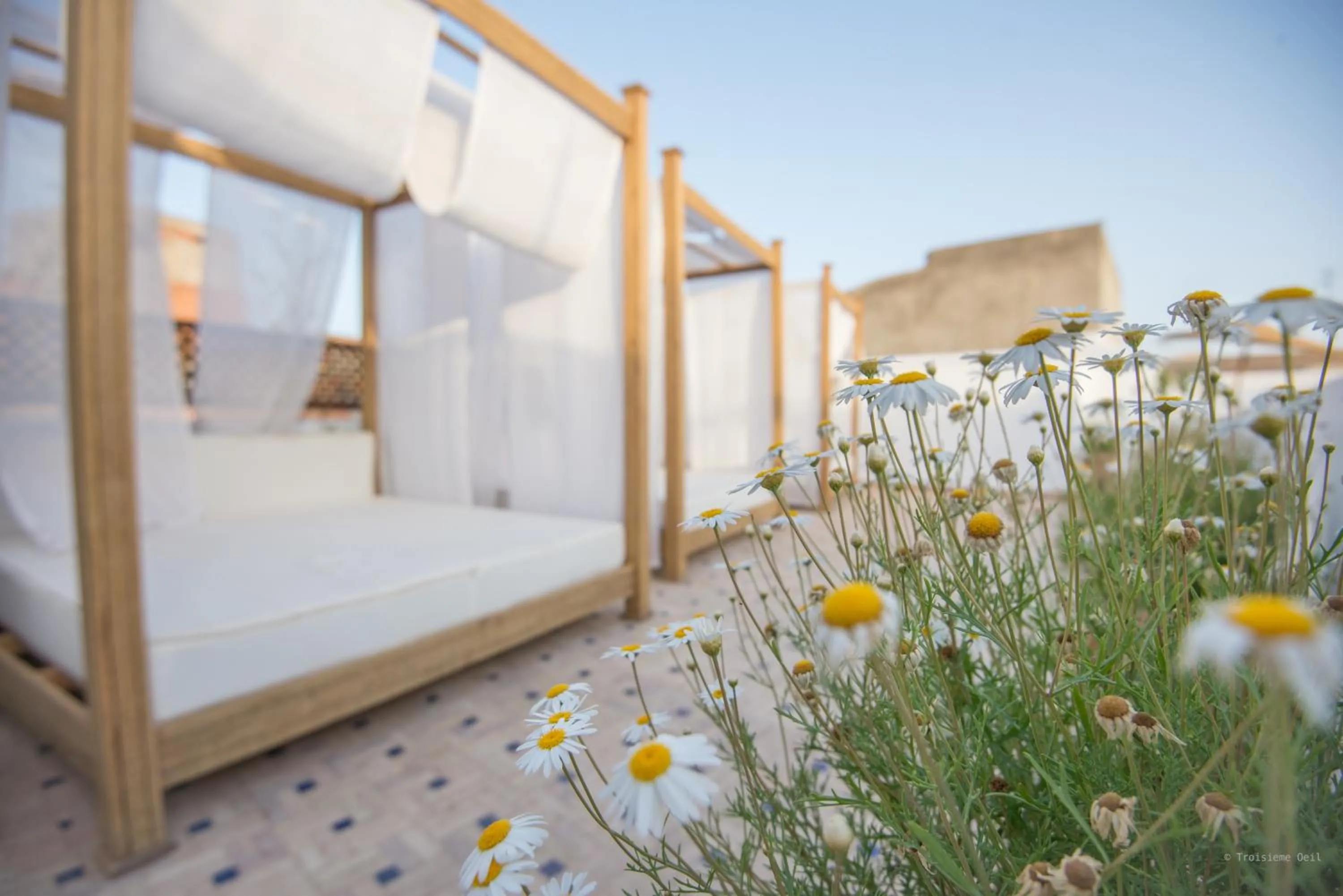 Patio, Bed in Hotel & Spa Riad El Walaa