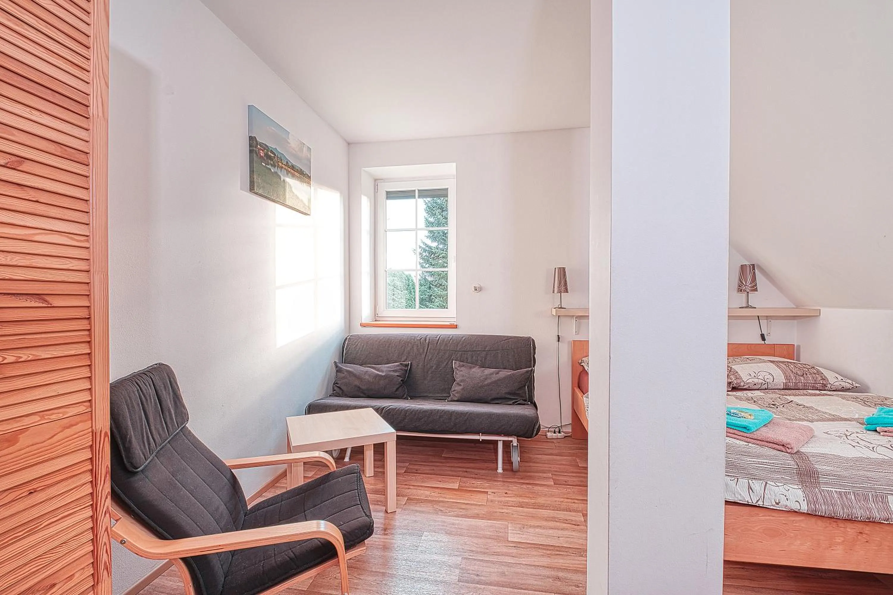 Bedroom, Bed in Apartments White - Hill