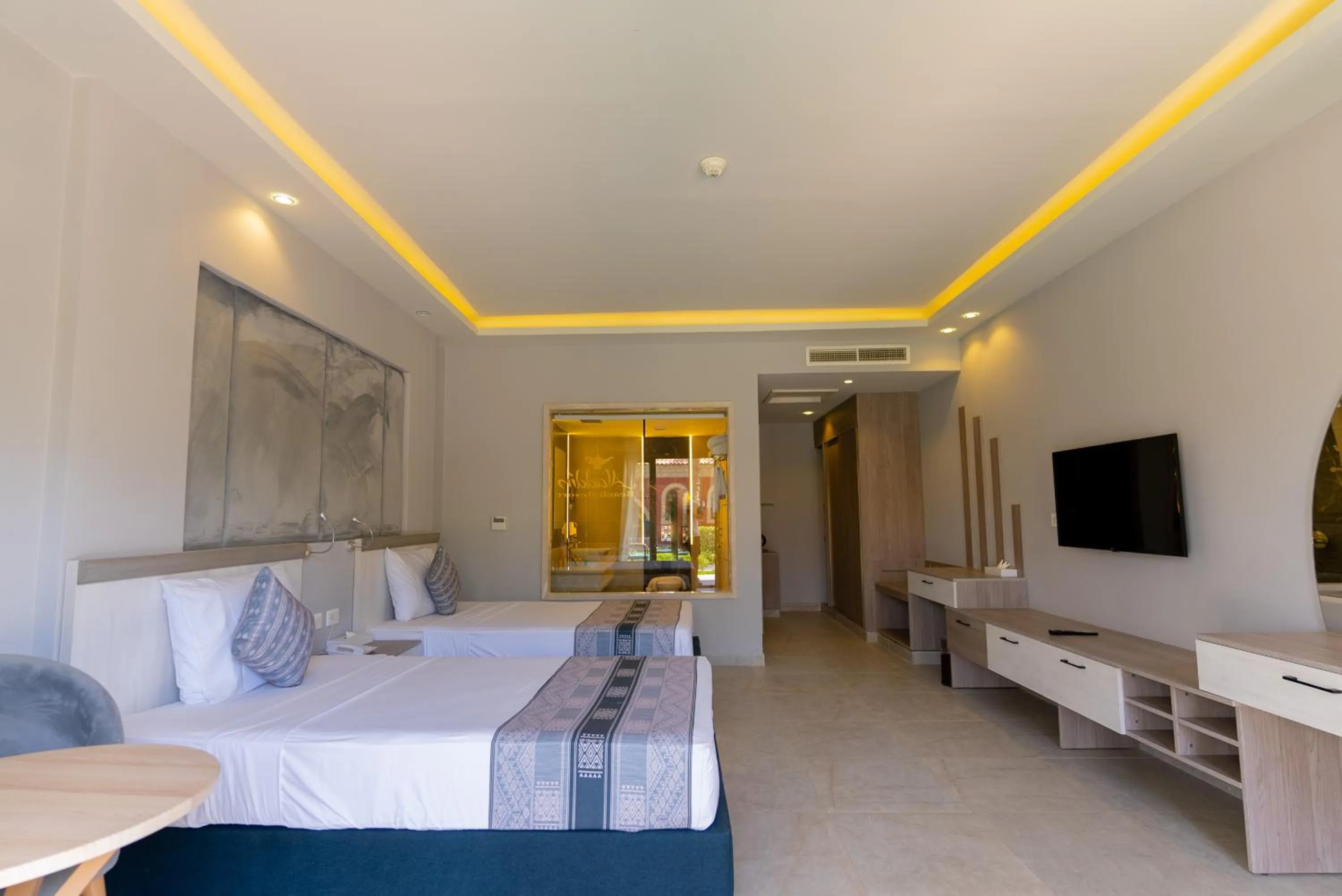 View (from property/room), Bed in Aladdin Beach Resort