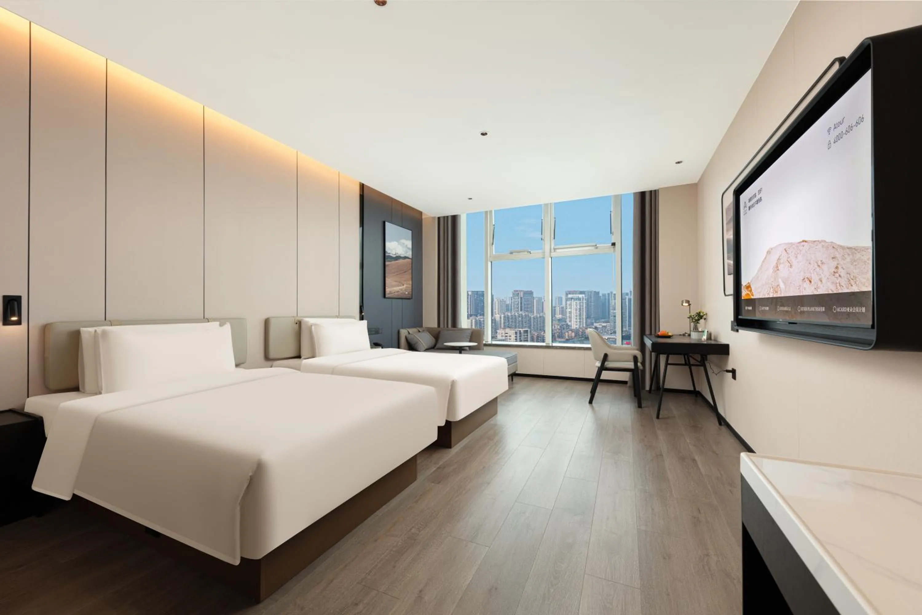 Photo of the whole room, Bed in Atour Hotel Hangzhou Canal Huzhou Street