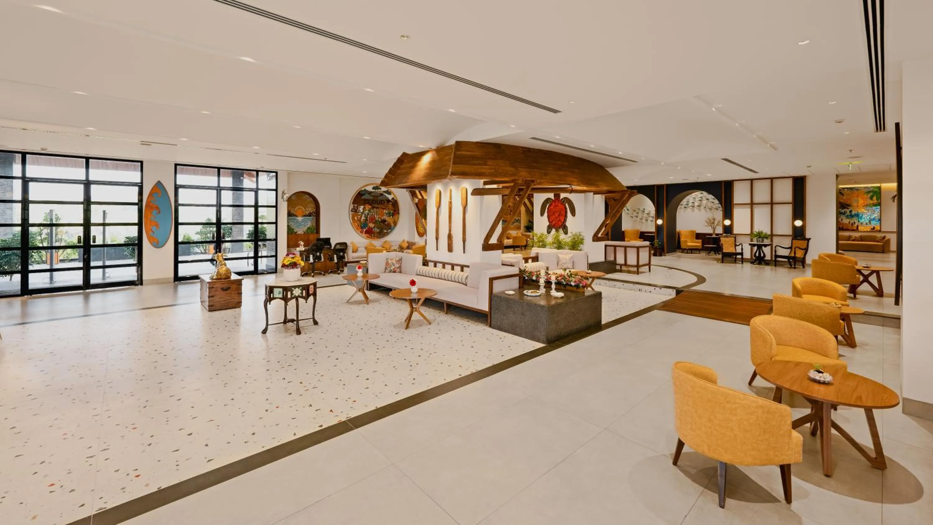 Seating area in Cloud9 Sarovar Premiere Palomen Goa
