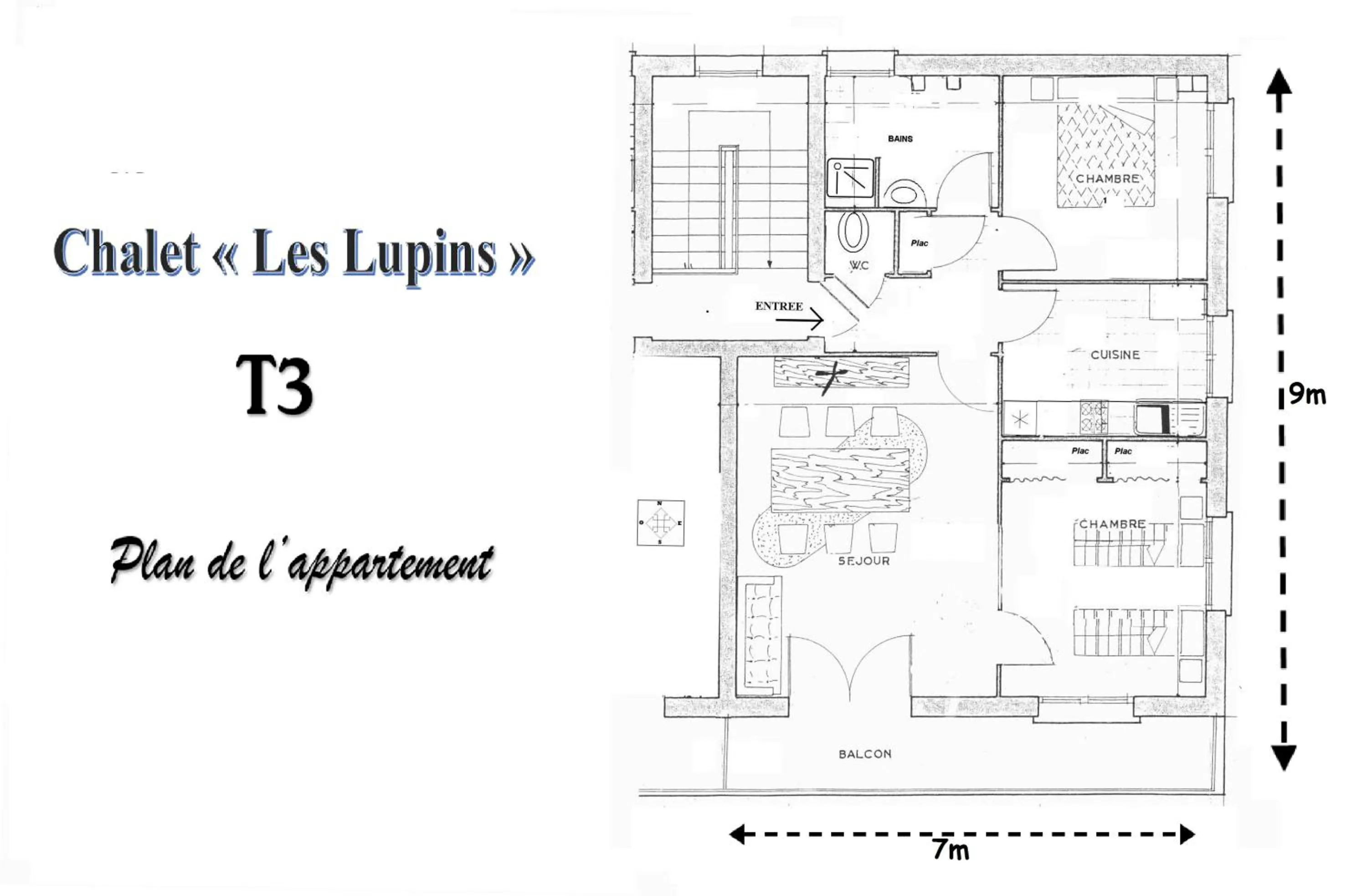 Floor plan in Chalet les lupins-T3