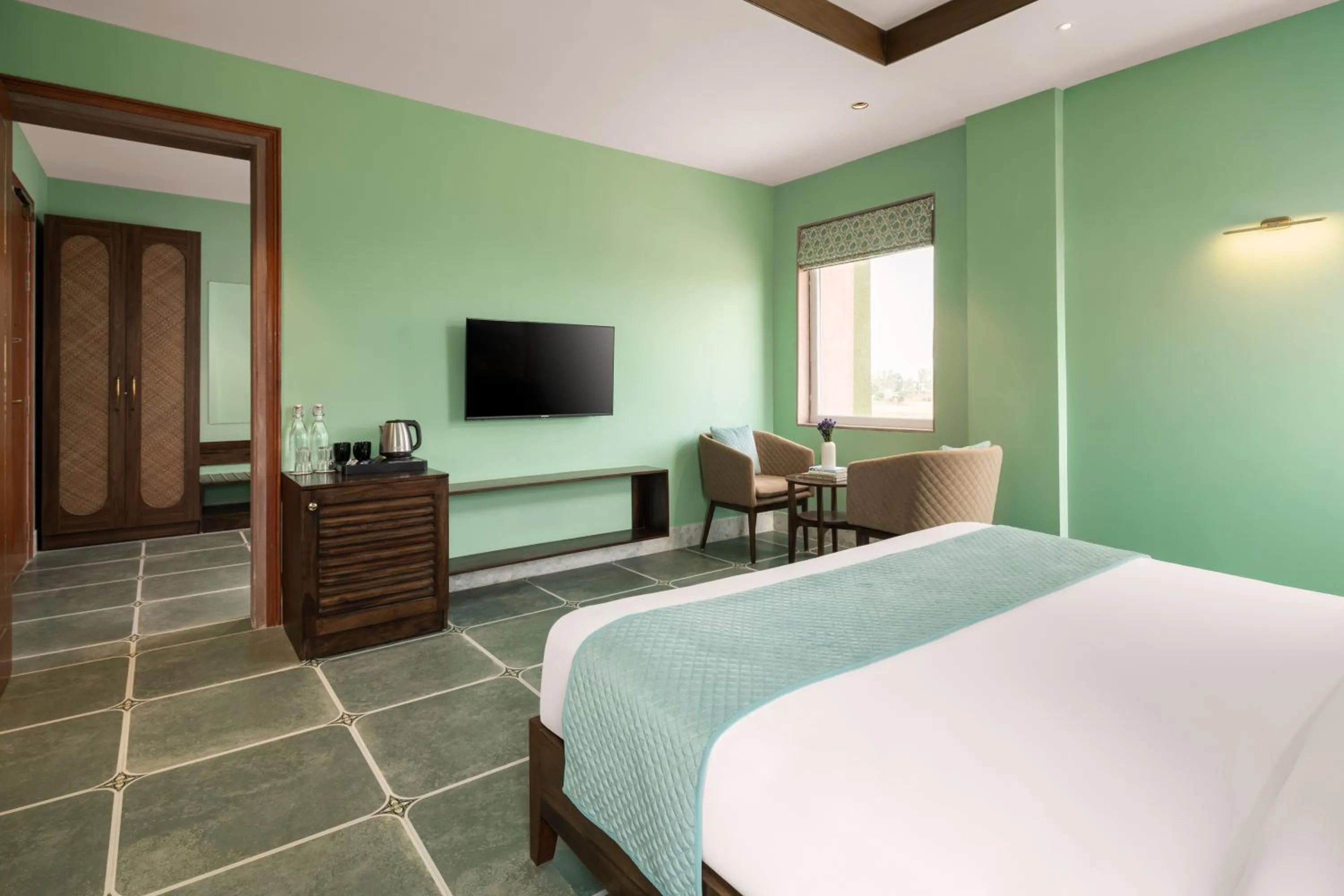 Bedroom, Bed in Raasvan, Vrindavan- AM Hotel Kollection