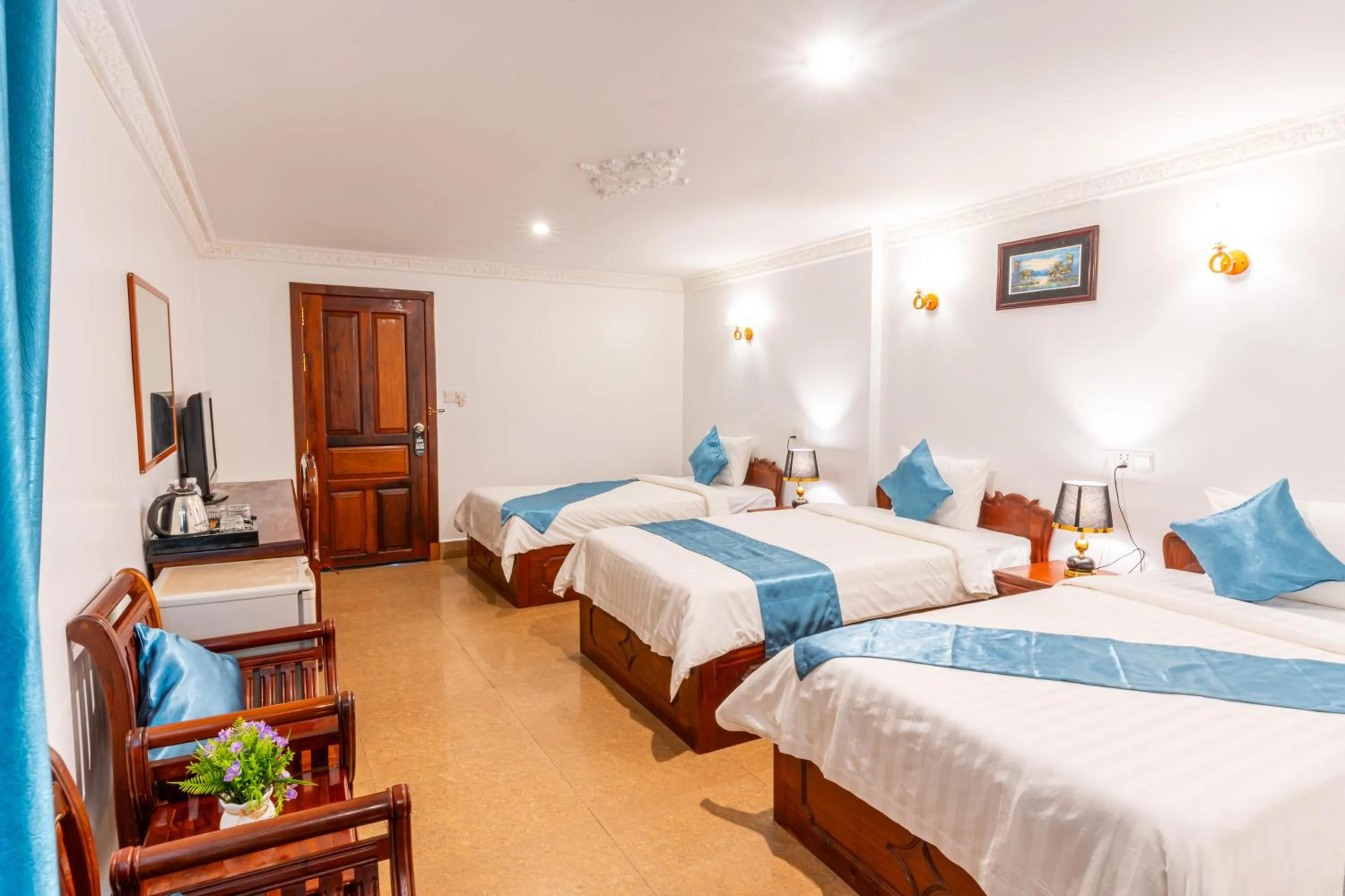 View (from property/room), Bed in Rithy Rin Angkor Hotel