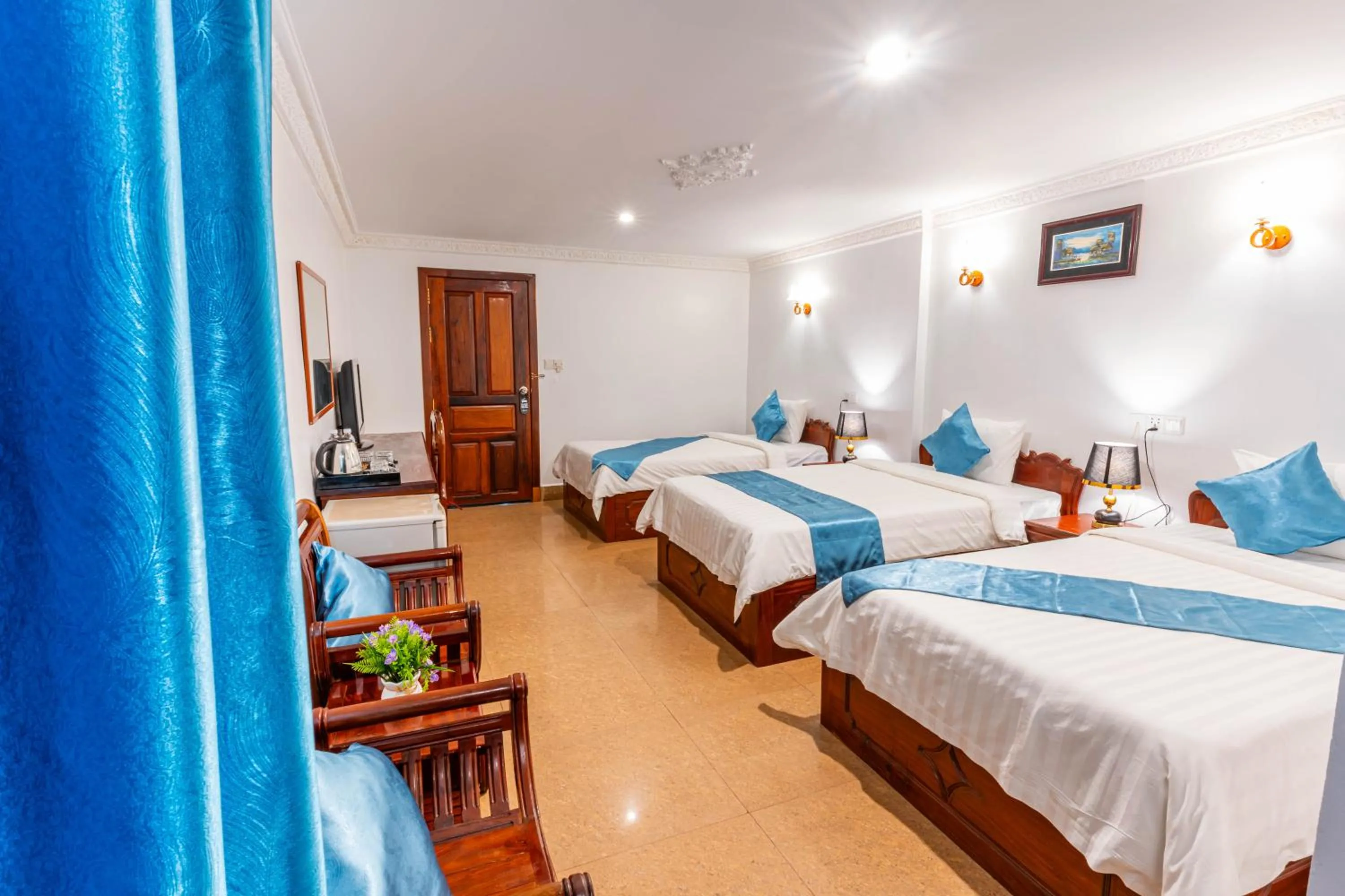 View (from property/room), Bed in Rithy Rin Angkor Hotel