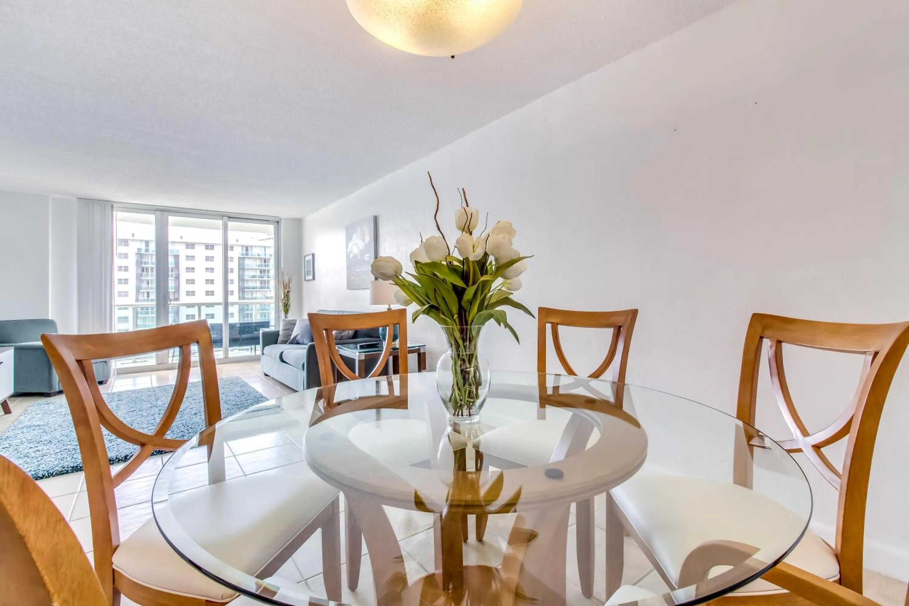 Living room in Ocean Reserve Luxury Condos Across from Sunny Isles Beach