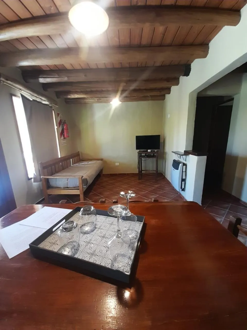 Dining area, Bed in Hacienda ALTO MONTE