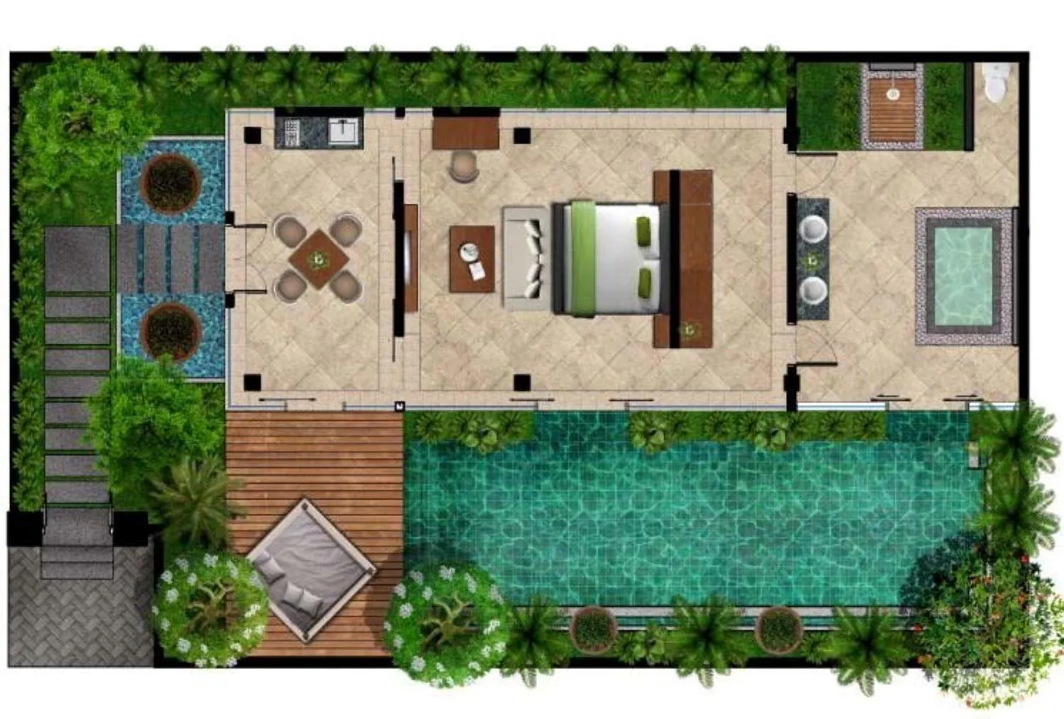 Floor plan in The Royal Purnama Luxury Villas - Adults Only