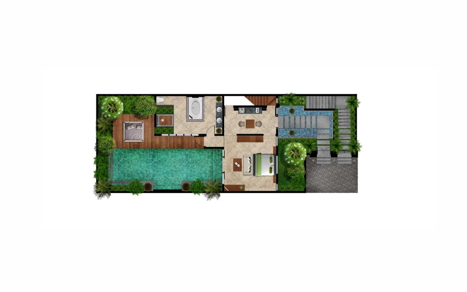 Floor plan in The Royal Purnama Luxury Villas - Adults Only