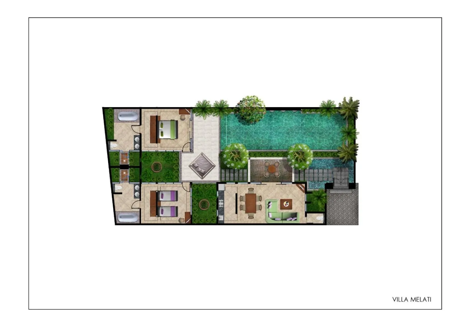 Floor plan in The Royal Purnama Luxury Villas - Adults Only