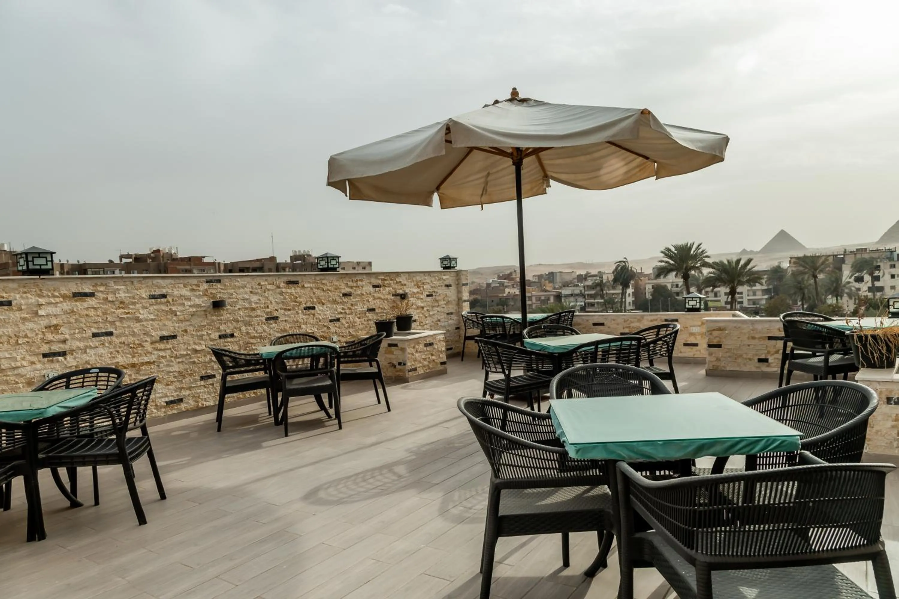 Patio in Night Pyramids Inn Hotel