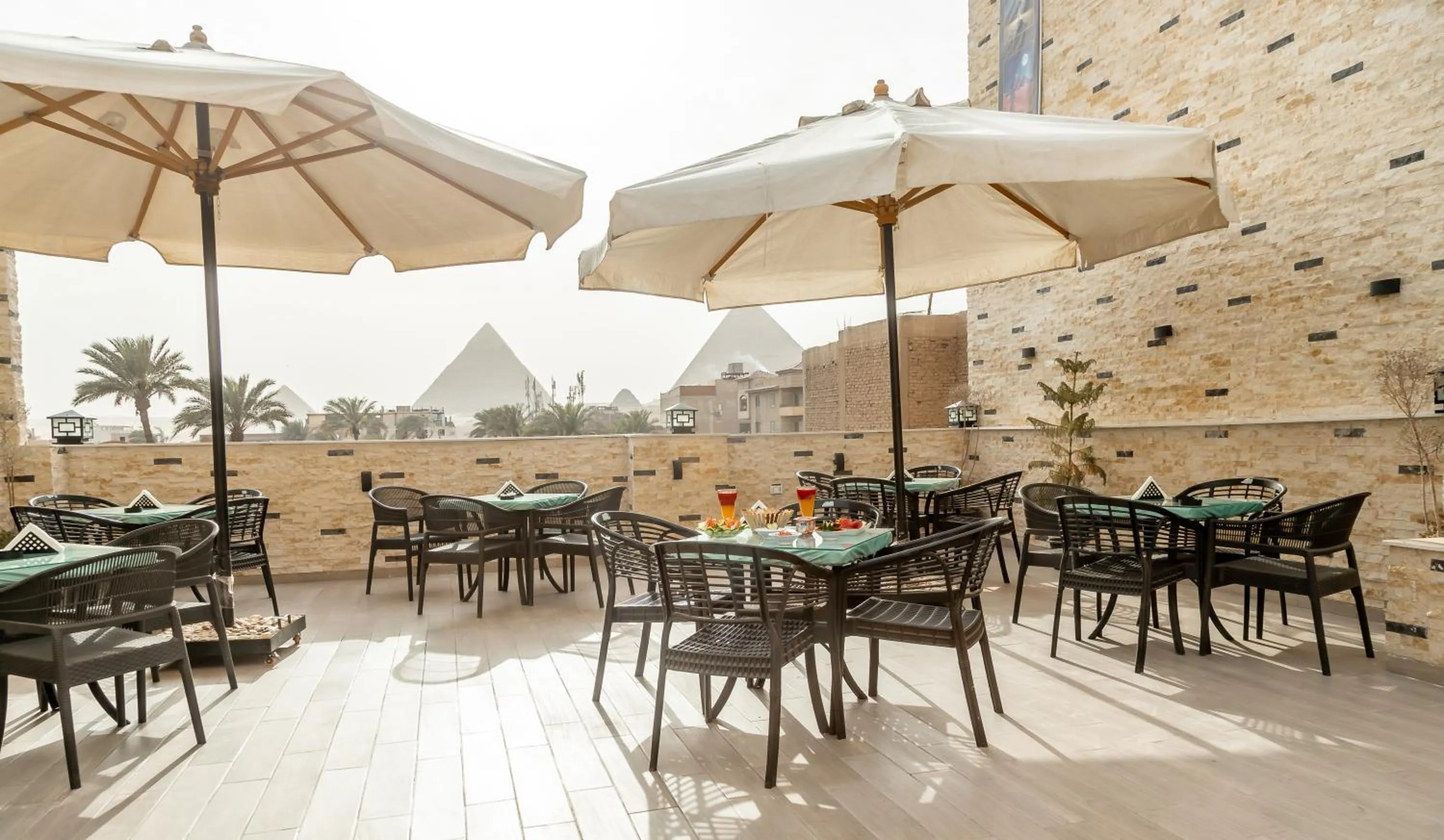 Patio in Night Pyramids Inn Hotel