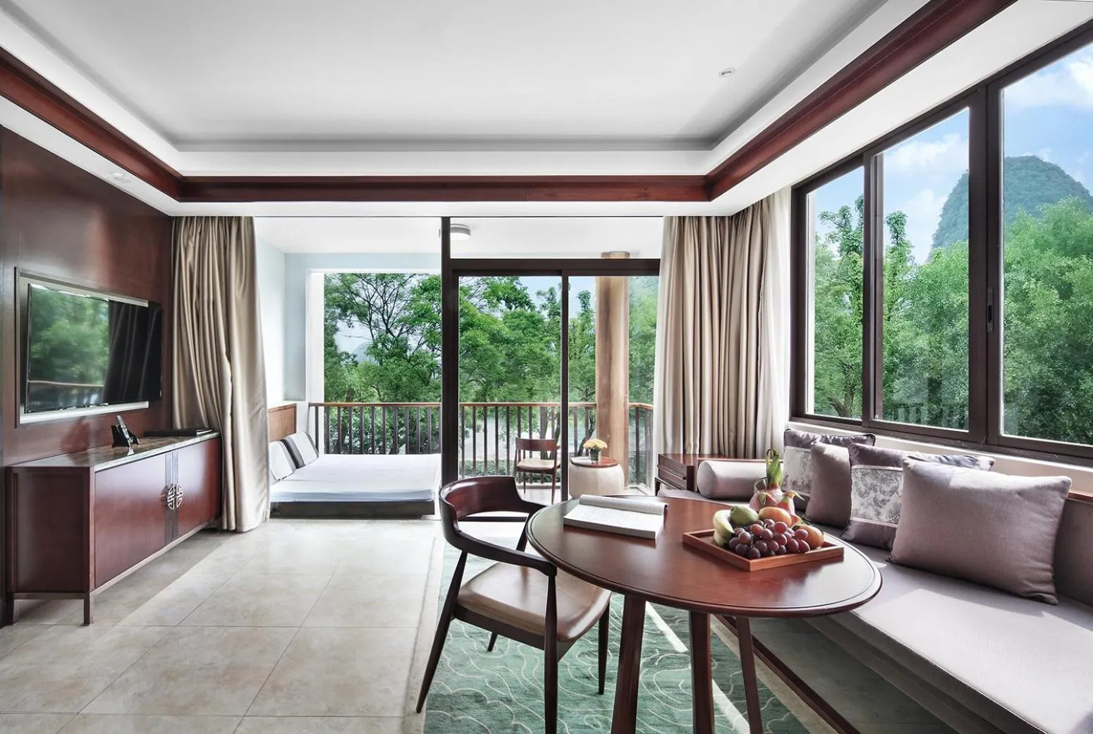 Seating area in Yangshuo Riverside Resorts Hotel