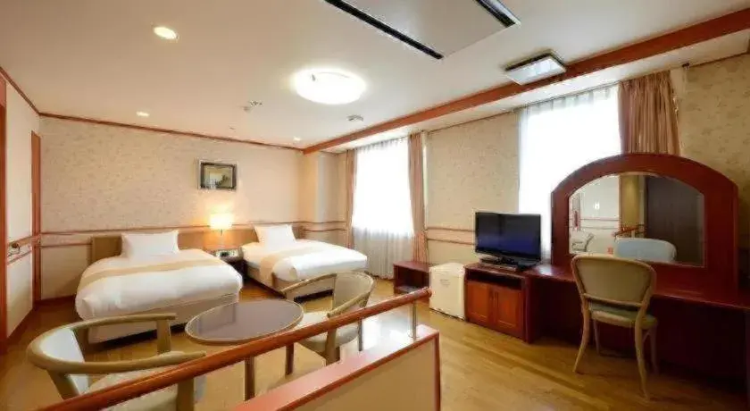 Bed in Hotel New Palace Aizuwakamatsu Bed in Hotel New Palace Aizuwakamatsu