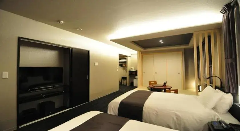 Bed in Hotel Obokekyo Mannaka Bed in Hotel Obokekyo Mannaka