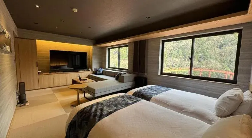 Bed in Hotel Obokekyo Mannaka Bed in Hotel Obokekyo Mannaka