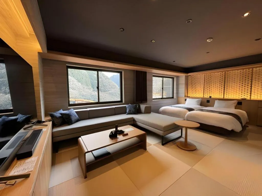 Bed in Hotel Obokekyo Mannaka