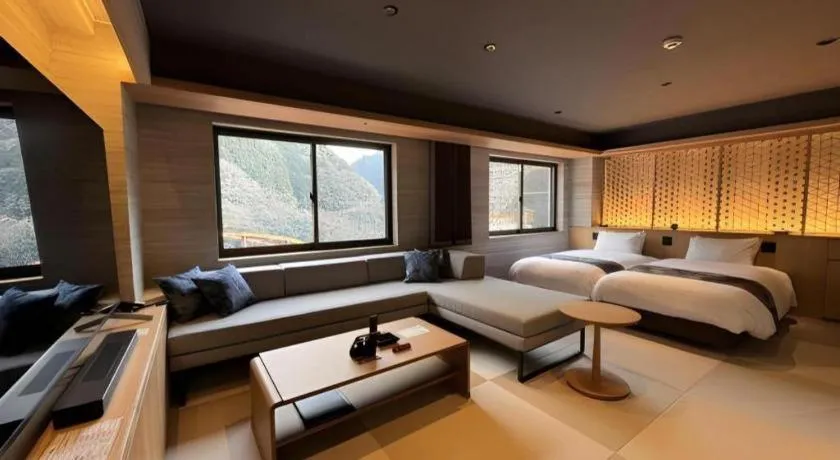 Bed in Hotel Obokekyo Mannaka