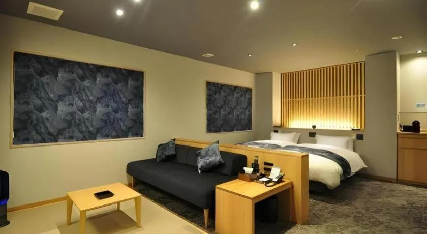 Bed in Hotel Obokekyo Mannaka