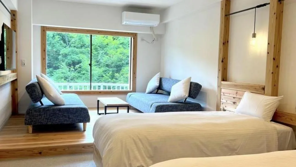 Bed in Muika Onsen Hotel