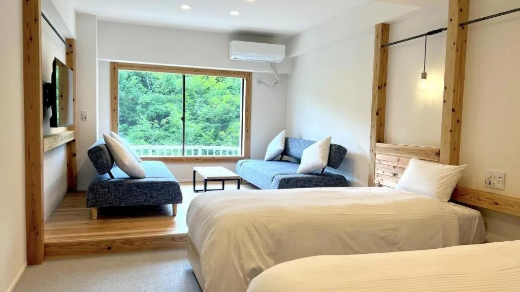 Bed in Muika Onsen Hotel