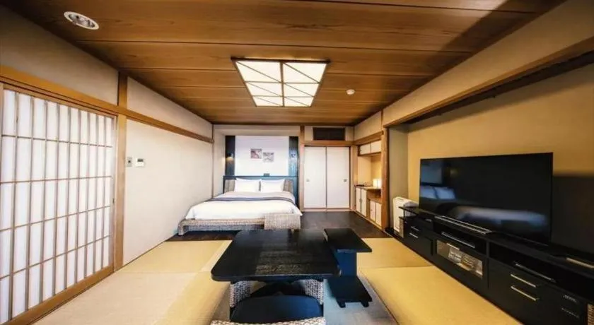 Bed in Luxury Wa Hotel Kaze No Kaori