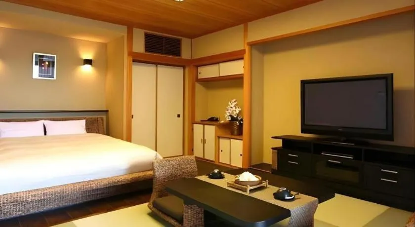 Bed in Luxury Wa Hotel Kaze No Kaori