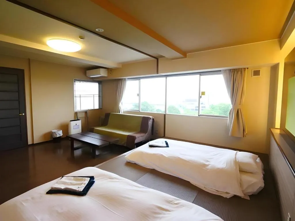 Bed in Green Hotel Yes Nagahama Minatokan