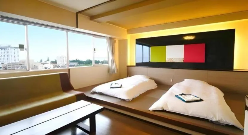 Bed in Green Hotel Yes Nagahama Minatokan