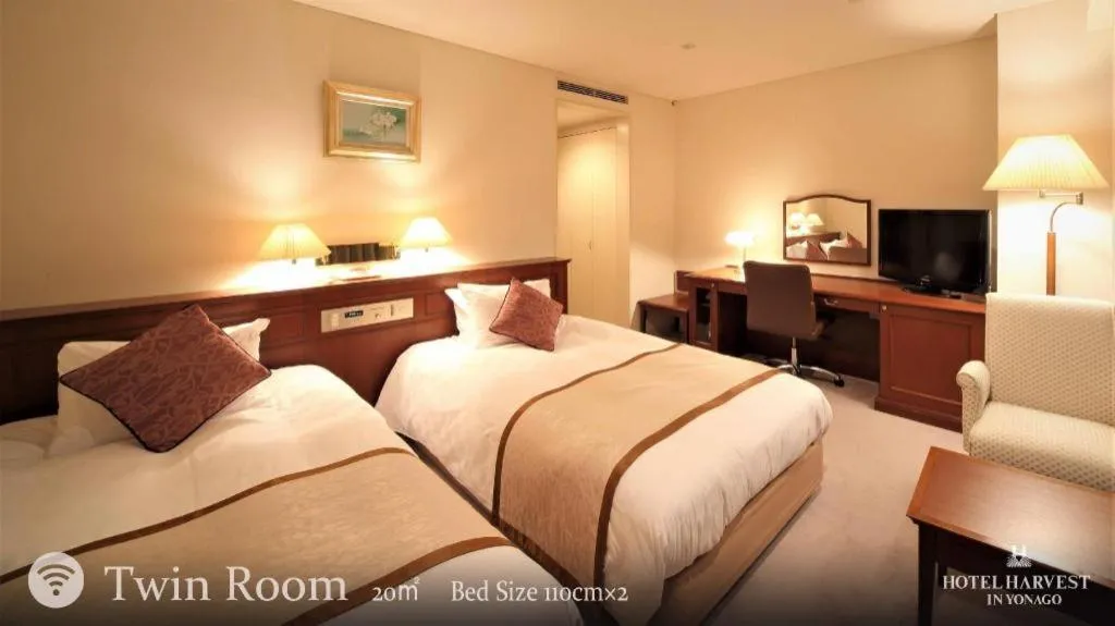 Bed in Hotel Harvest In Yonago